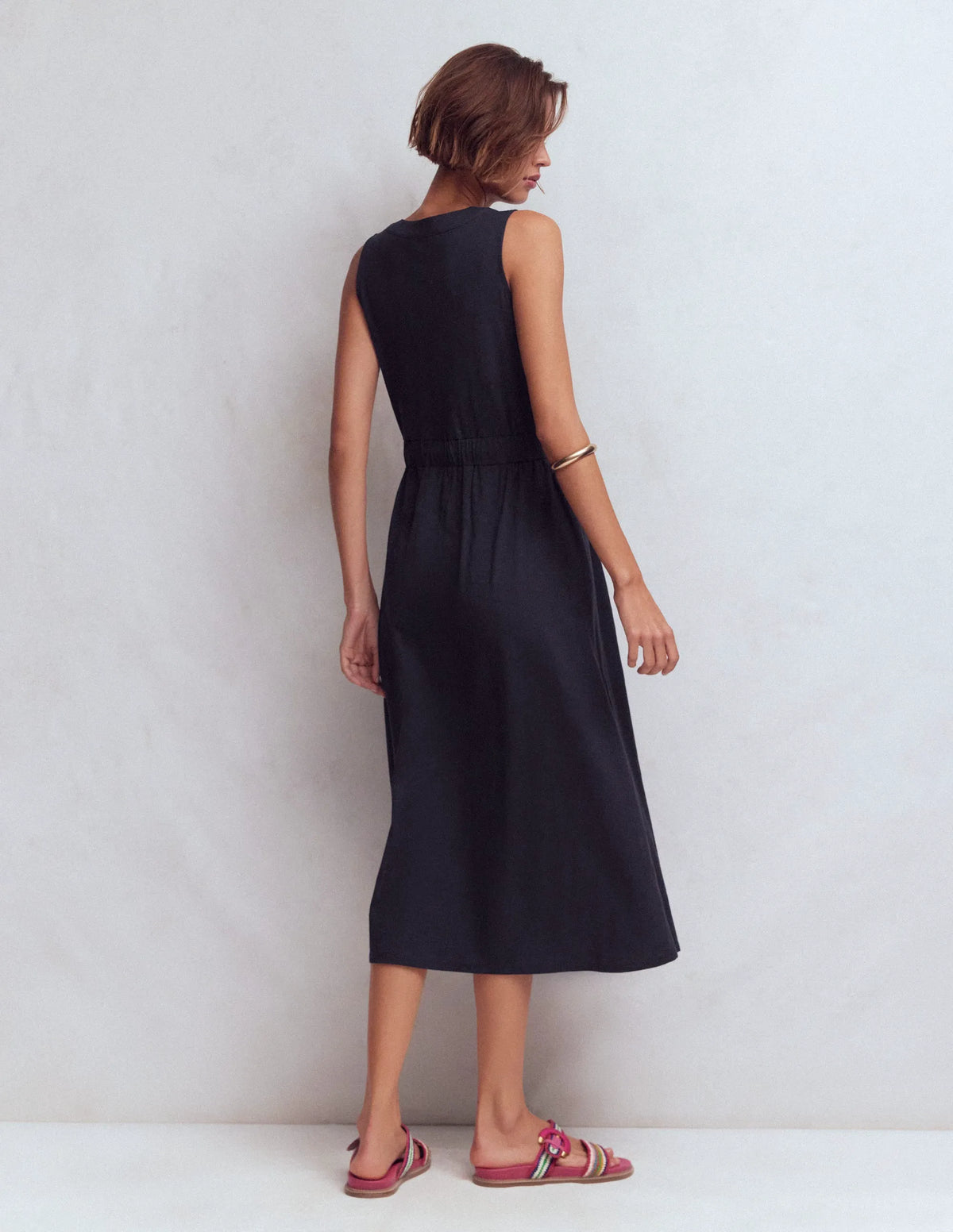 Delphine Midi Sleeveless Dress-Navy