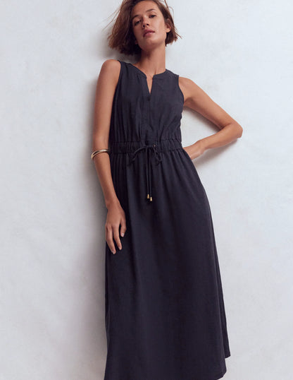 Delphine Midi Sleeveless Dress-Navy