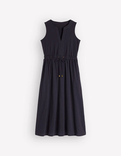 Delphine Midi Sleeveless Dress-Navy