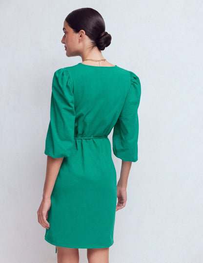 Cary V-Neck Short Dress-Deep Teal