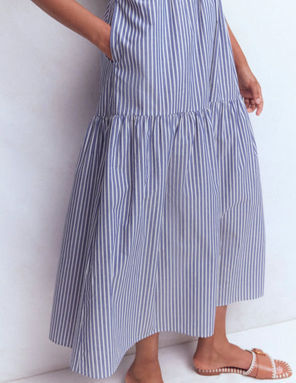 Sleeveless Poplin Dress-Surf the Web Stripe