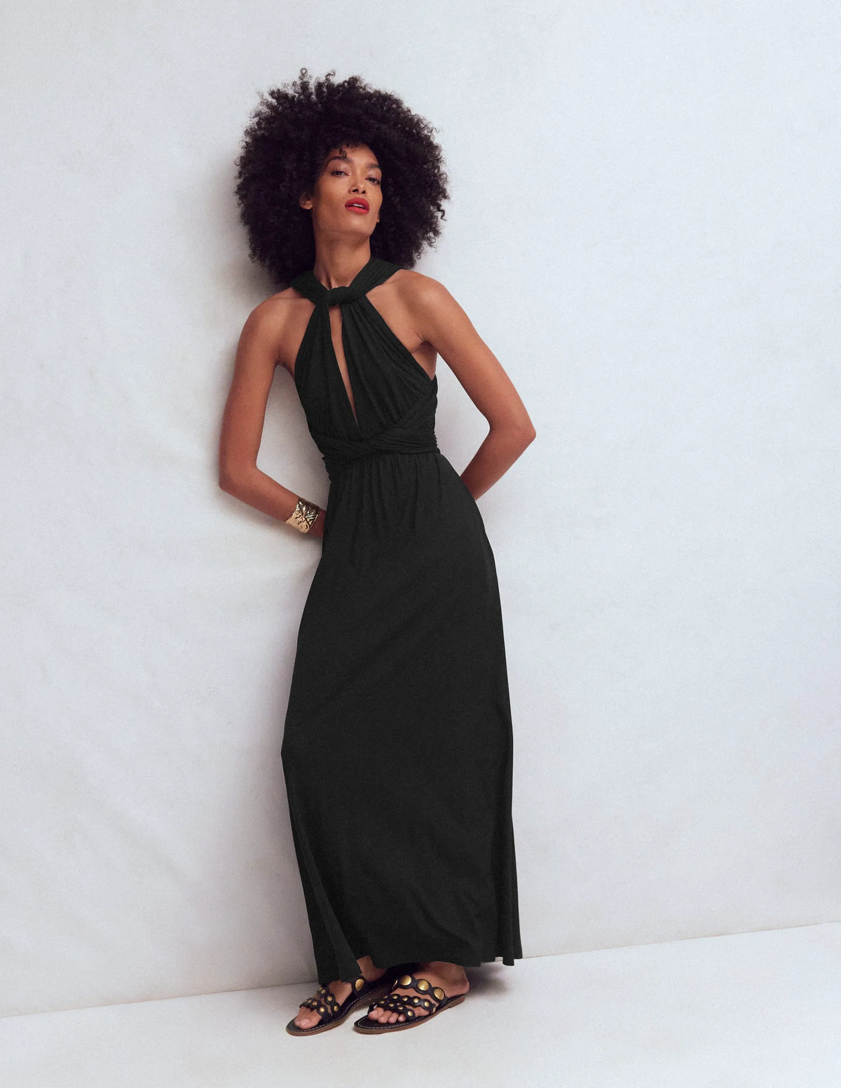 Multiway Jersey Maxi Dress-Black