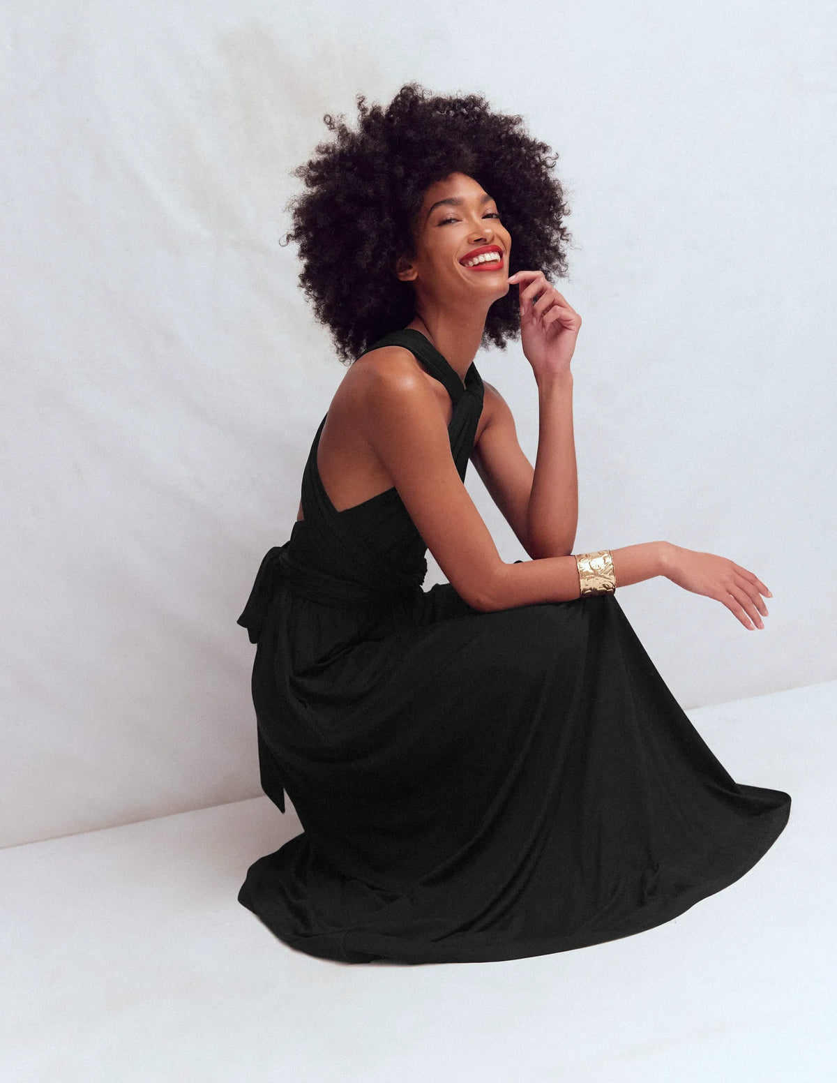 Multiway Jersey Maxi Dress-Black
