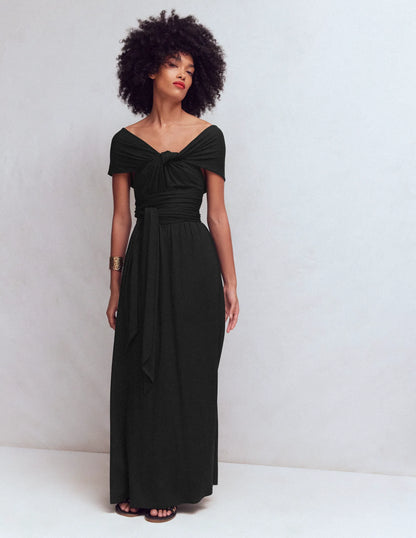 Multiway Jersey Maxi Dress-Black