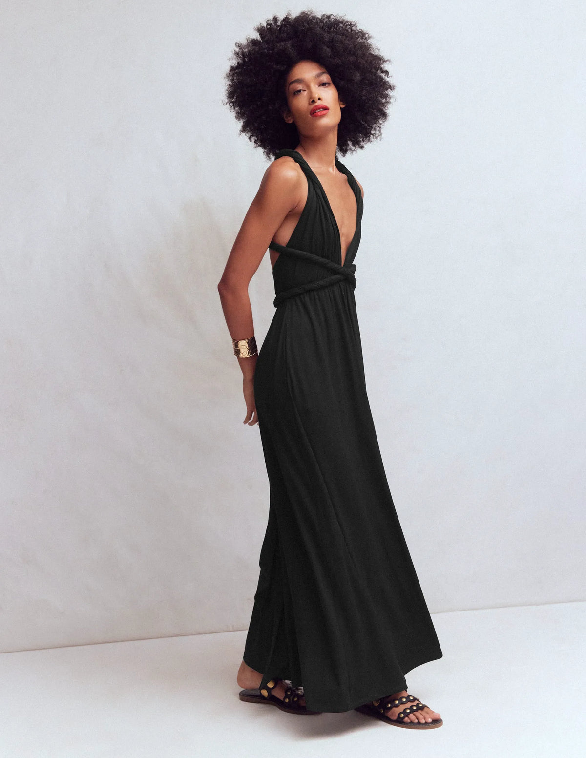 Multiway Jersey Maxi Dress-Black