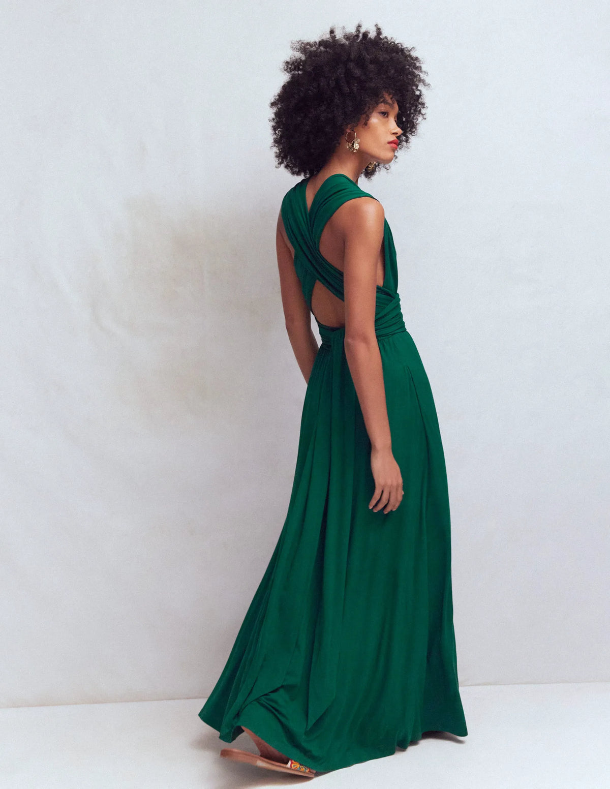 Multiway Jersey Maxi Dress-Emerald Night