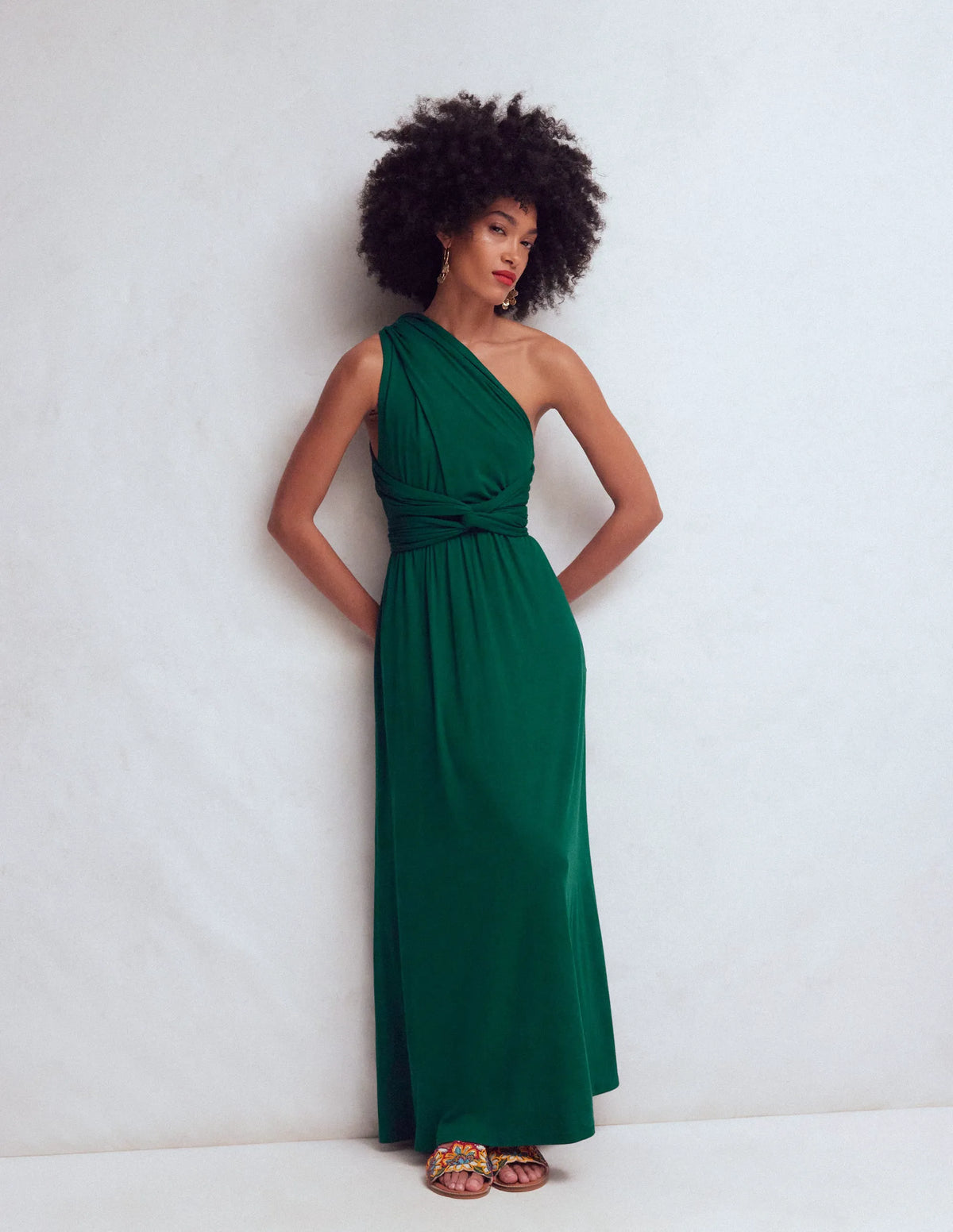 Multiway Jersey Maxi Dress-Emerald Night