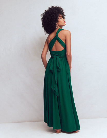 Multiway Jersey Maxi Dress-Emerald Night
