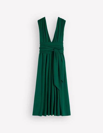 Multiway Jersey Maxi Dress-Emerald Night
