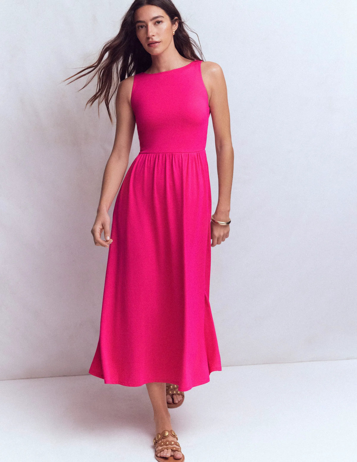 Saoirse Smock Back Dress-Bright Pink