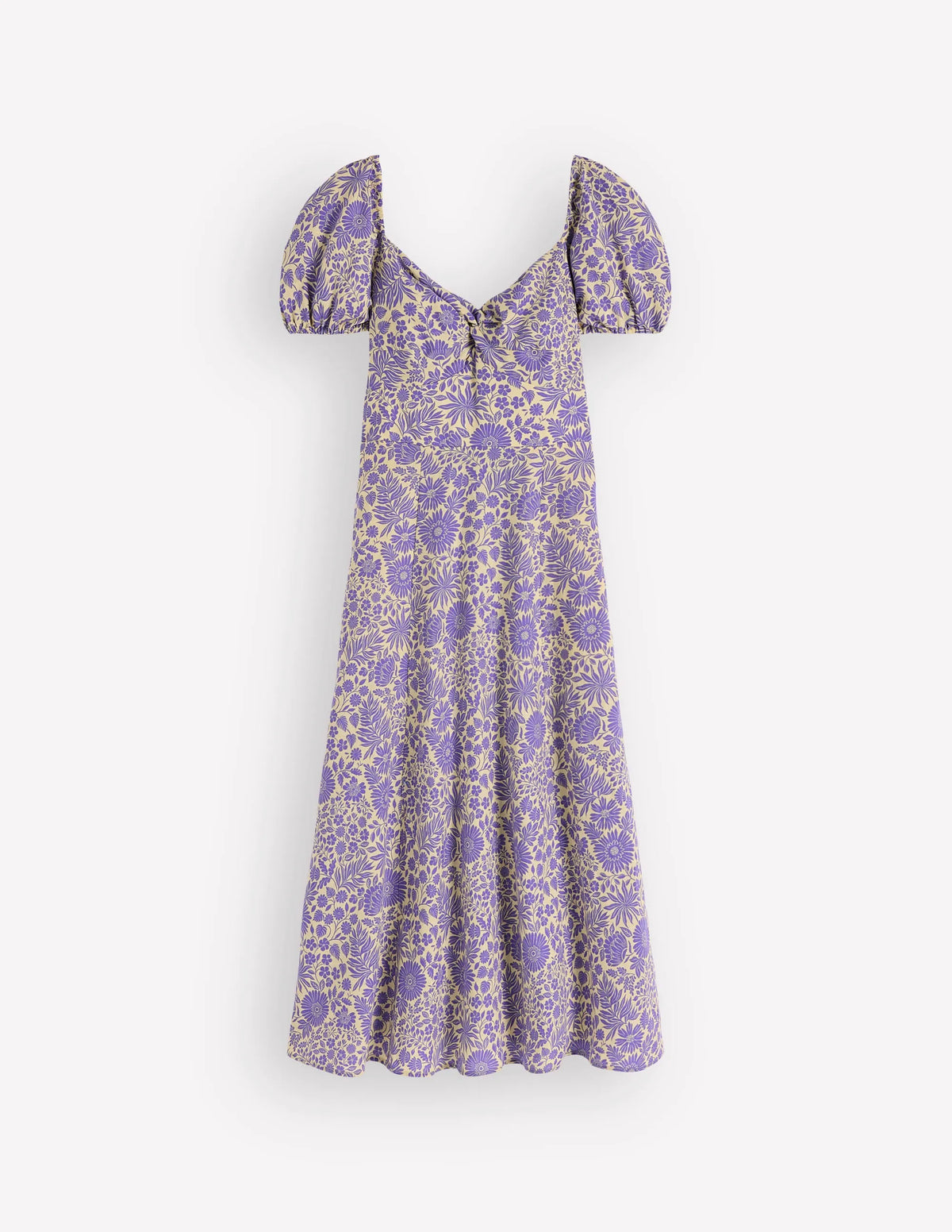 Twist Front Linen Blend Dress-Han Purple, Flowerbed Bloom