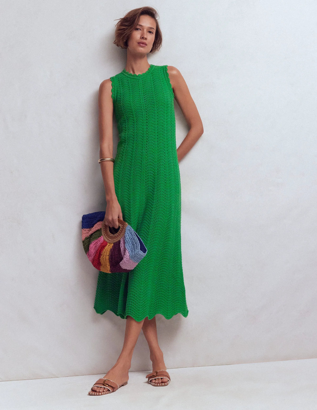 Stella Maxi Crochet Dress-Shamrock Green