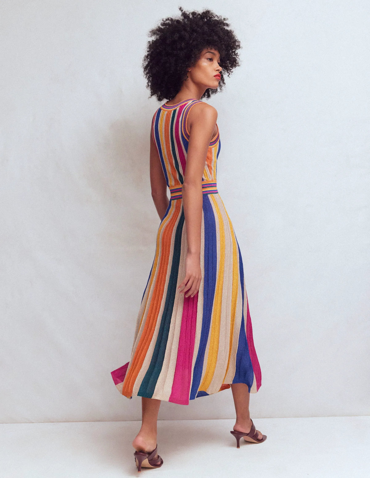 Metallic Multi Stripe Dress-Metallic Multi Stripe