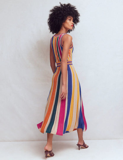 Metallic Multi Stripe Dress-Metallic Multi Stripe