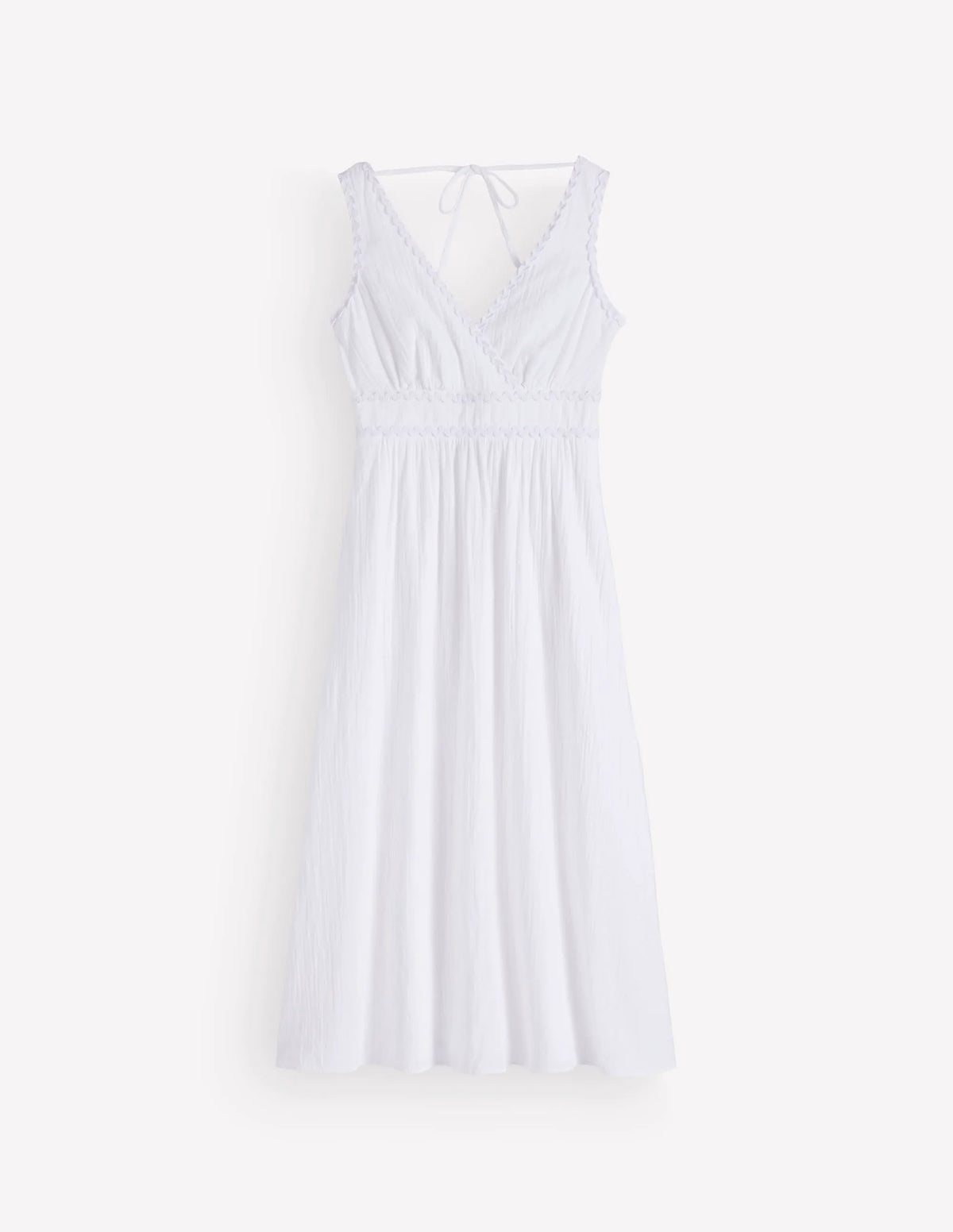 Lorna Trim Double Cloth Dress-White