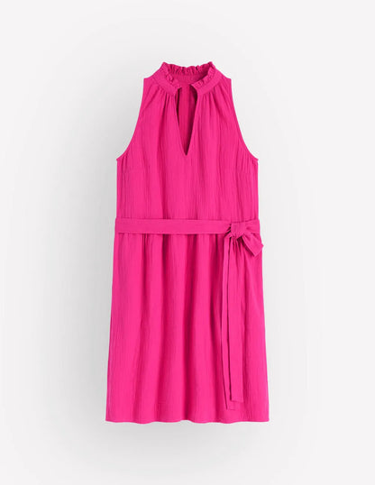 Viv Double Cloth Short Dress-Pink Peony