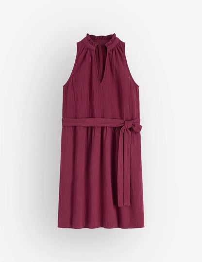 Viv Double Cloth Short Dress-Deep Wisteria