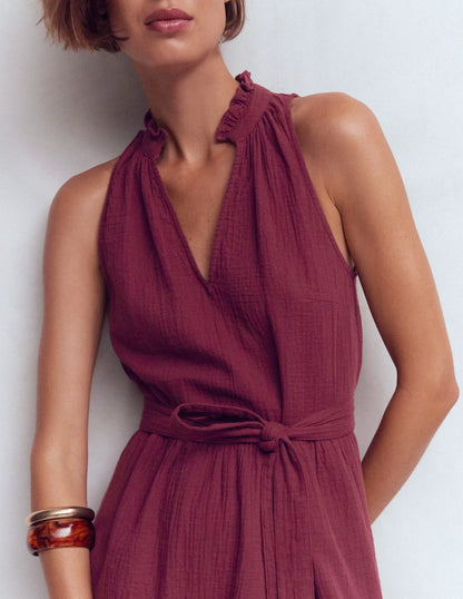 Viv Double Cloth Short Dress-Deep Wisteria