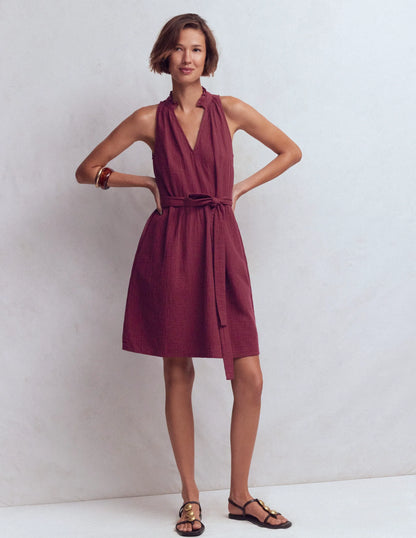 Viv Double Cloth Short Dress-Deep Wisteria