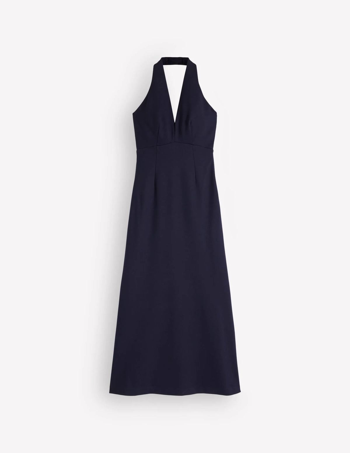 Halter Neck Empire Maxi Dress-Navy