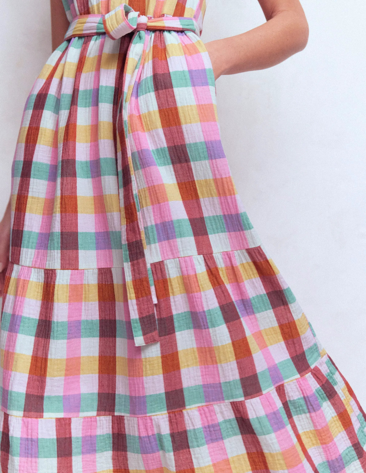 Viv Double Cloth Maxi Dress-Multi Check