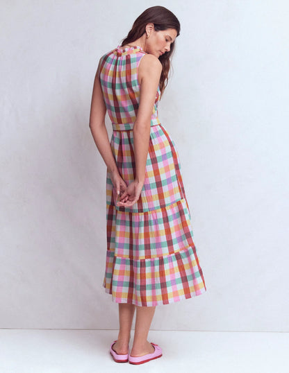Viv Double Cloth Maxi Dress-Multi Check