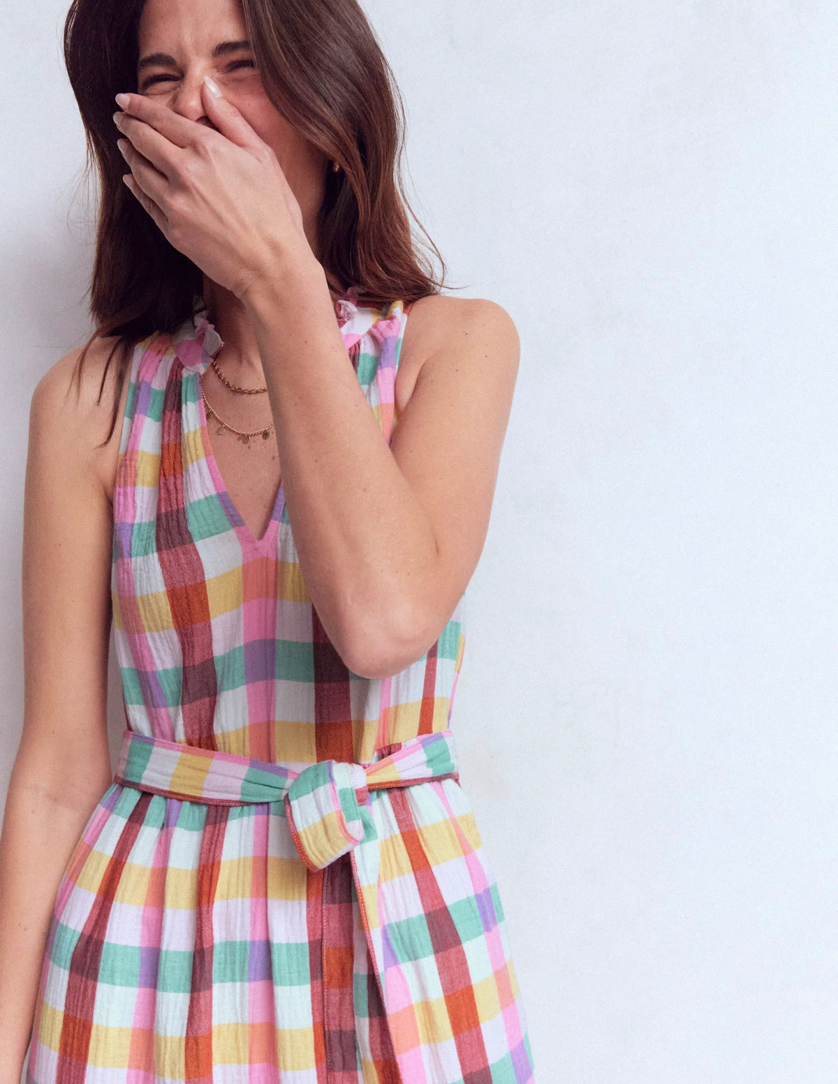 Viv Double Cloth Maxi Dress-Multi Check