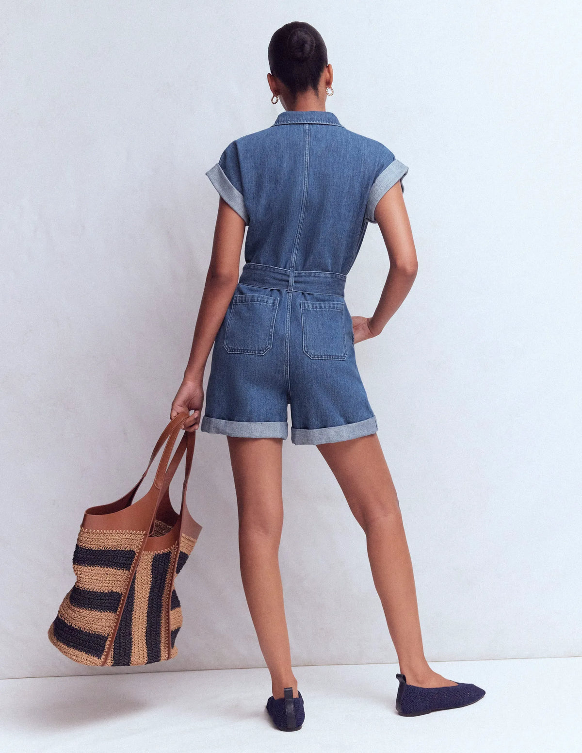 Kay Denim Playsuit-Denim