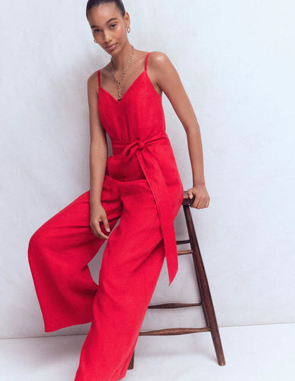 Linen Strappy Jumpsuit-Salsa