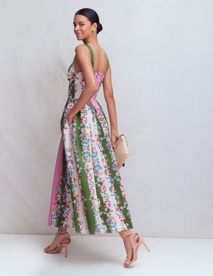 Fit and Flare Midi Dress-Orchid Canopy Stripe