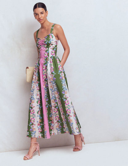 Fit and Flare Midi Dress-Orchid Canopy Stripe