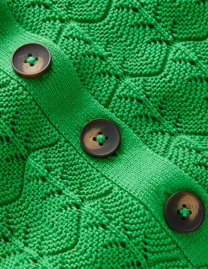 Pointelle Henley T-shirt-Online Lime