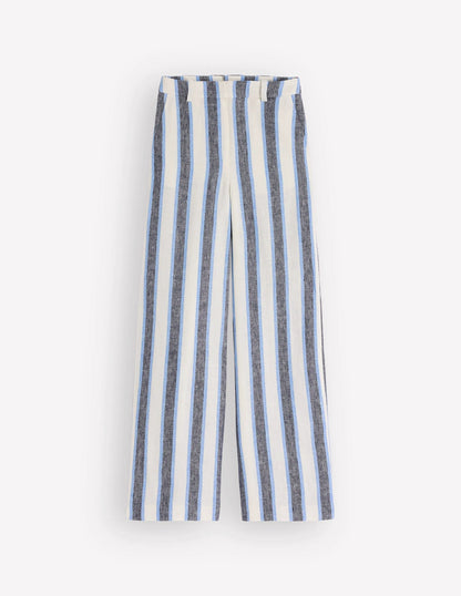 Belgravia Linen Pants-Blue and White Stripe