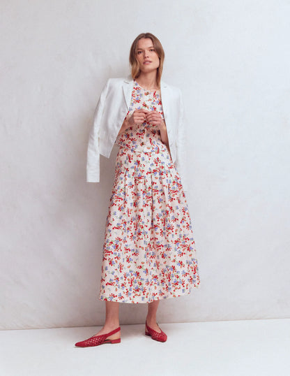 Valentina Linen Skirt-Ivory, Bloom Scatter