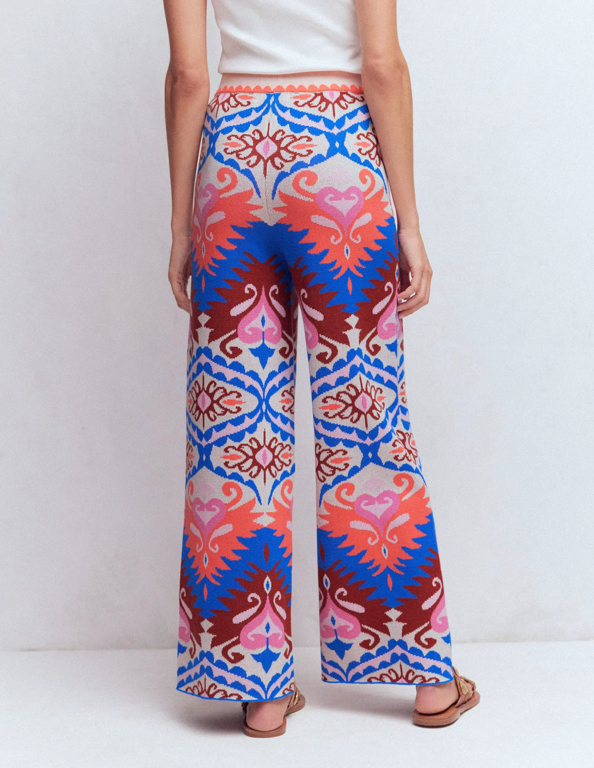 Jacquard Knitted Pants-Multi Aztec