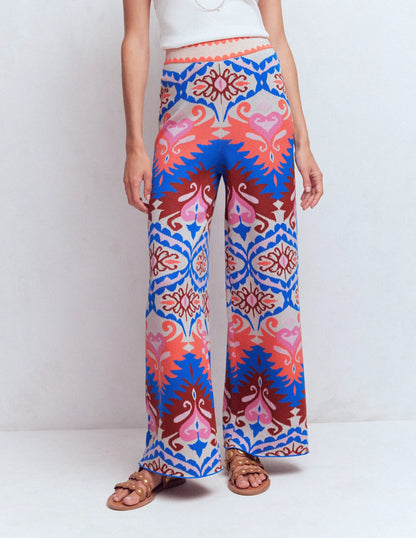 Jacquard Knitted Pants-Multi Aztec