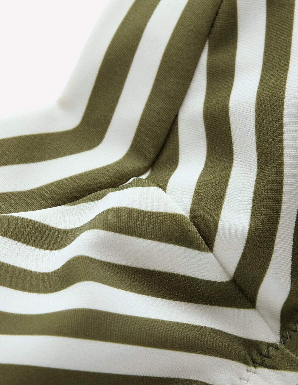 Clean Sweetheart Bikini Top-Olive, Ivory Stripe