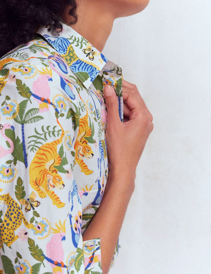 Sienna Cotton Shirt-Multi, Tropical Safari
