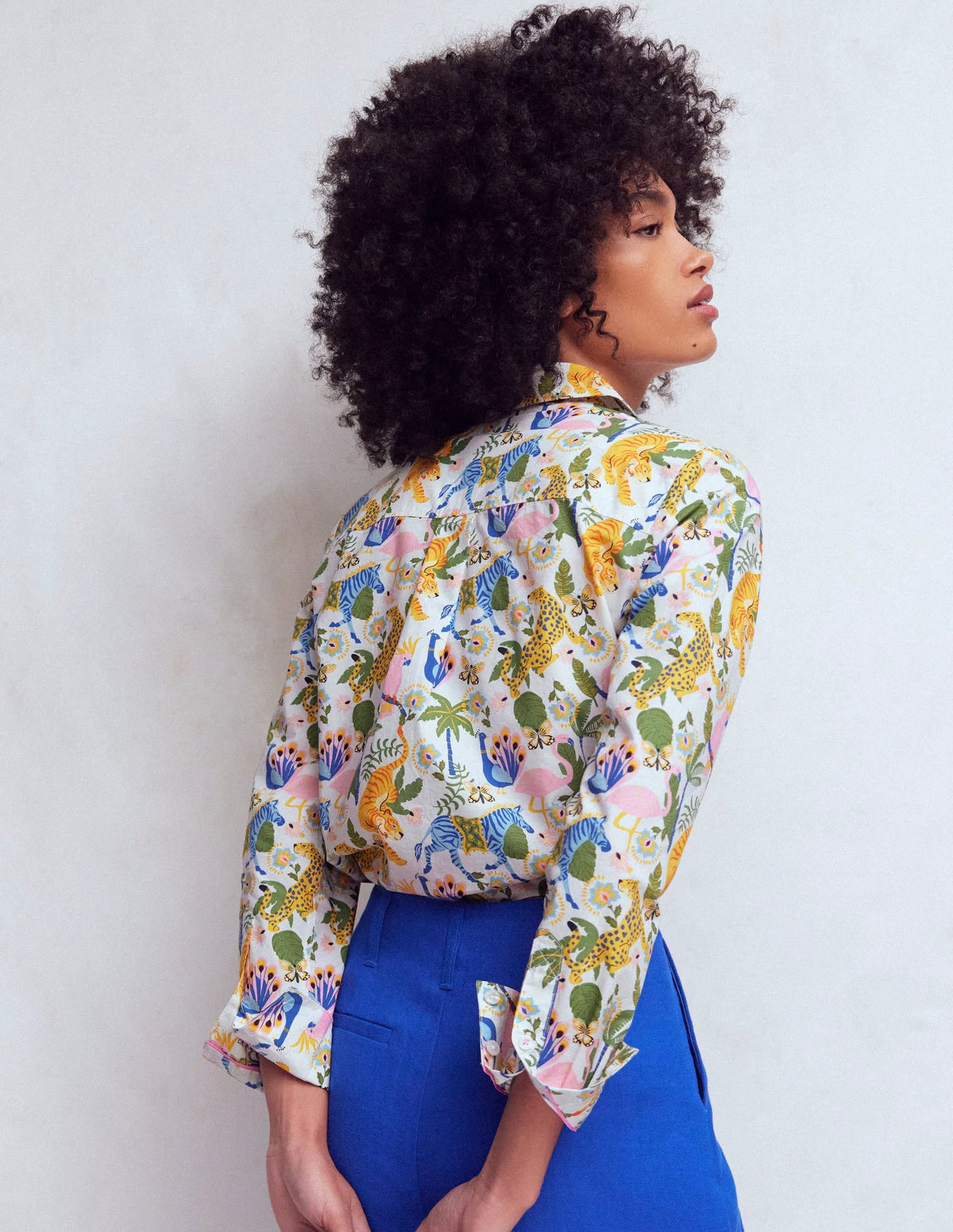 Sienna Cotton Shirt-Multi, Tropical Safari