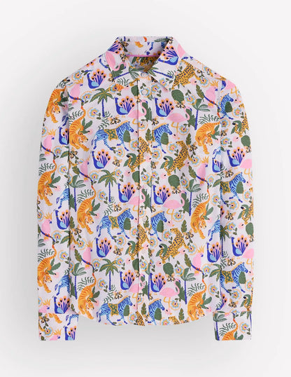 Sienna Cotton Shirt-Multi, Tropical Safari