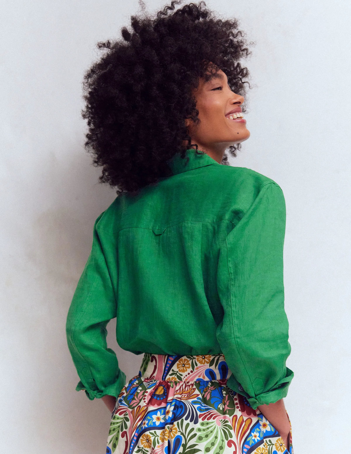 Sadie Relaxed Linen Shirt-Fresh Green
