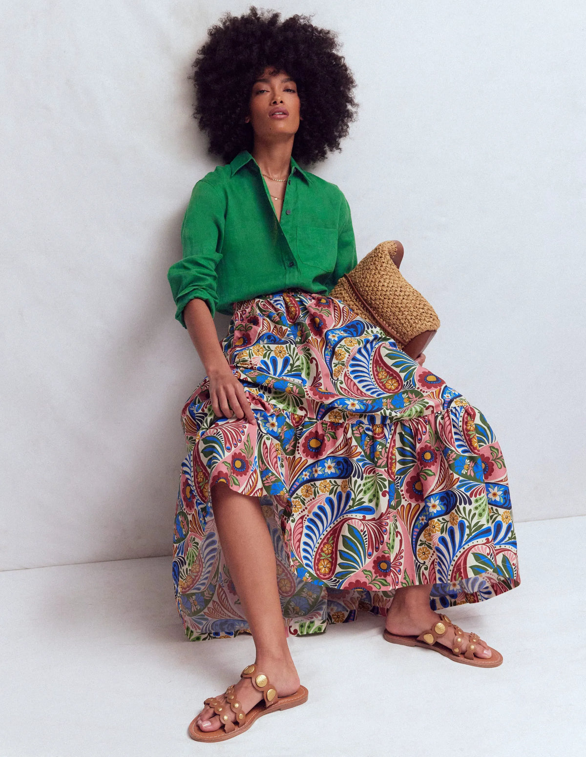 Sadie Relaxed Linen Shirt-Fresh Green
