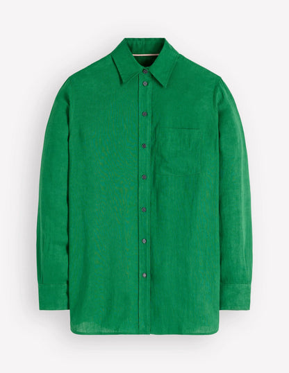 Sadie Relaxed Linen Shirt-Fresh Green