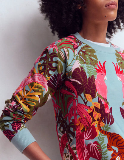Rosa Printed Sweatshirt-Tropical Safari Placement