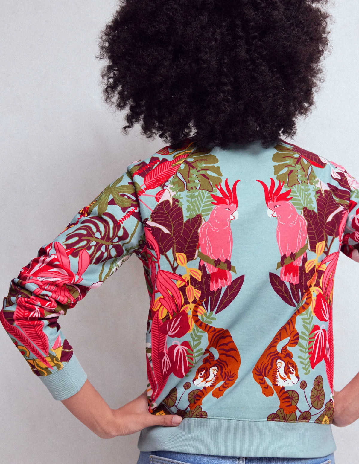 Rosa Printed Sweatshirt-Tropical Safari Placement