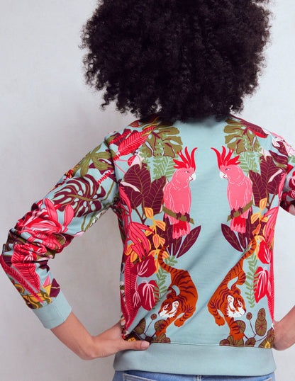 Rosa Printed Sweatshirt-Tropical Safari Placement