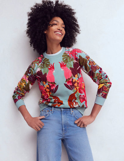 Rosa Printed Sweatshirt-Tropical Safari Placement