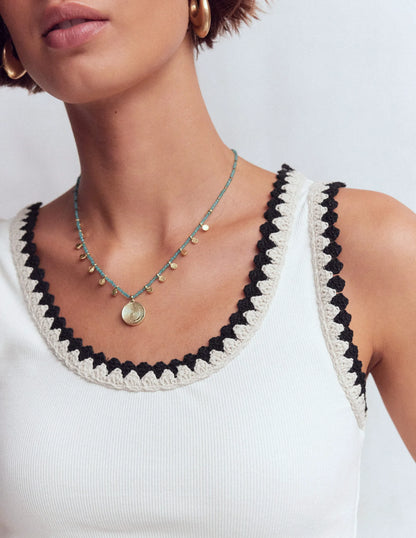 Maddie Trim Detail Vest-Ivory