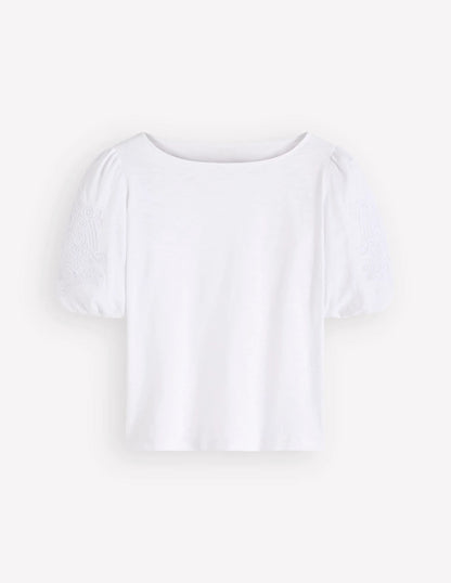Tape Lace T-shirt-White