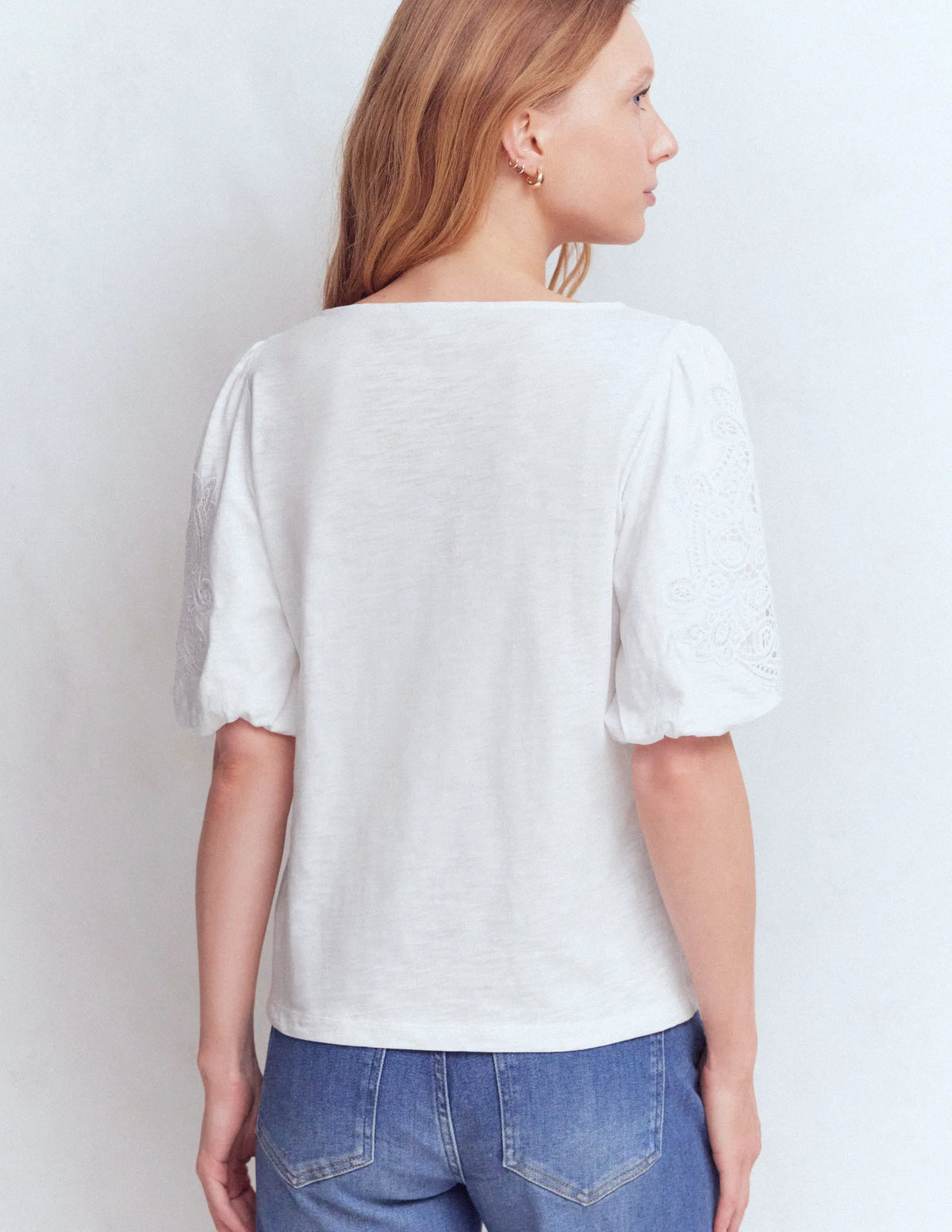 Tape Lace T-shirt-White